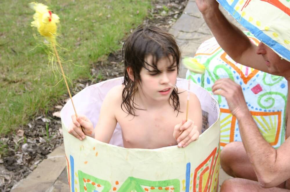 Easter 2X Eggs Outdoors photos - Watching naked nudists