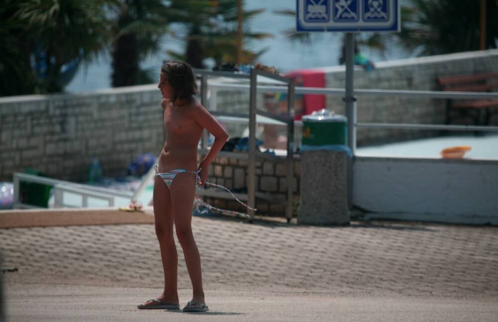 Naturist Pool Walkaround pics - Growing up on a nude beach