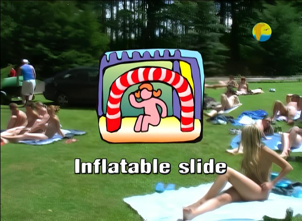Naturist: Freedom: Inflatable Slide - Naturism and nudism are a path to peace of mind and a little solitude