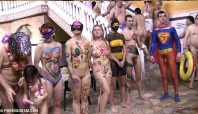 Body paint award lines Full HD - Getting rid of swimsuits