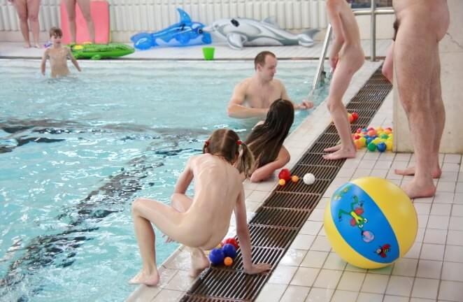 Nude family in the pool photos - Naturism teaches us to accept differences and imperfections without shame or insecurities